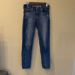 American Eagle Outfitters Women's Dark Blue Skinny Jeans